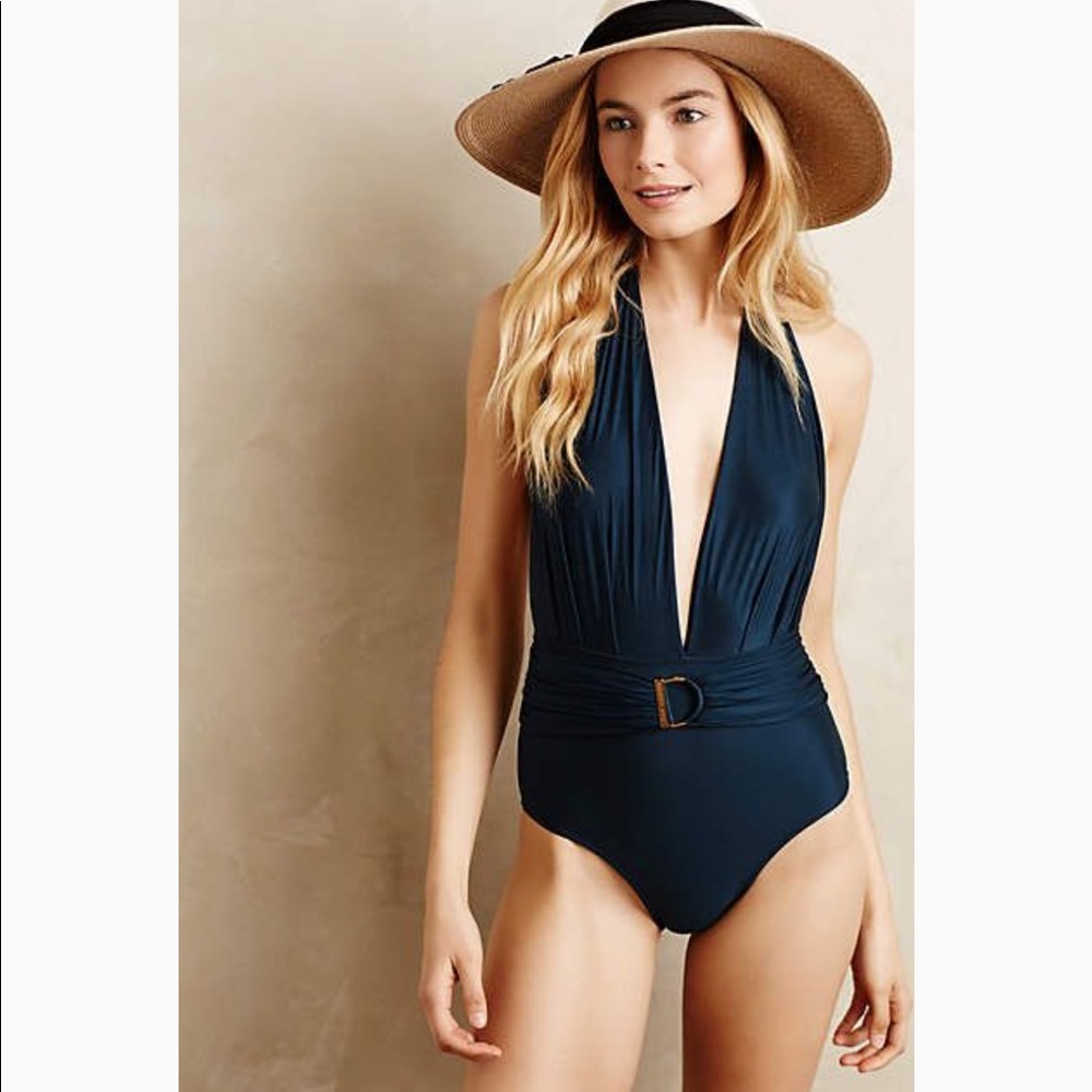 *NWOT* Lenny Hollywood Glamour Belted Maillot
